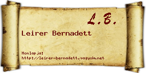 Leirer Bernadett névjegykártya