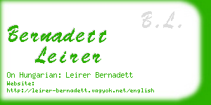 bernadett leirer business card